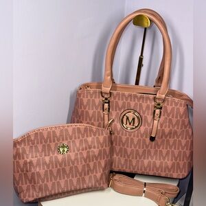 Elegant Pink Designer Handbag Set